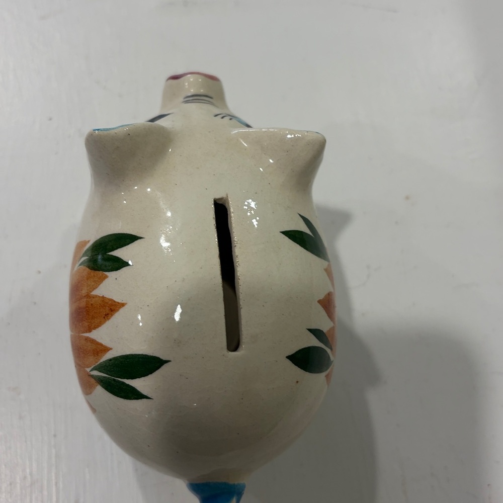 VINTAGE Mexican Folk Art Ceramic Piggy Bank Pig - Picture 6 of 6